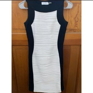 Black and white Calvin Klein bodycon dress